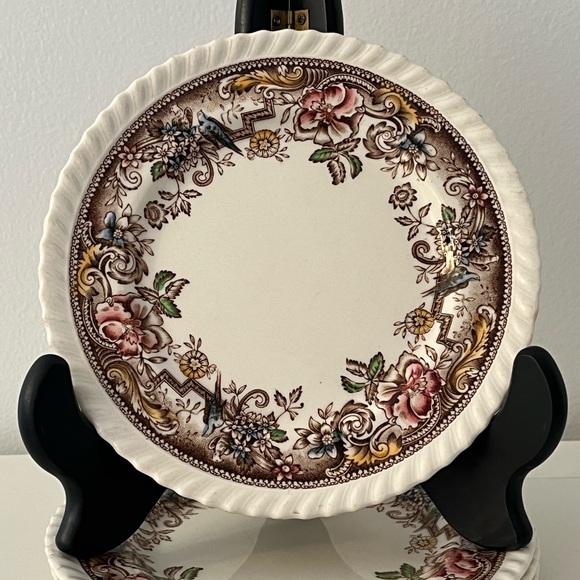 Set of 4 Vintage Johnson Brothers Devonshire Plates Brown Floral - Picture 2 of 12